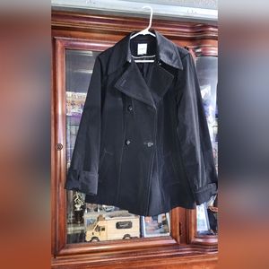 Croft & Barrow Black Double Breasted Pea Coat